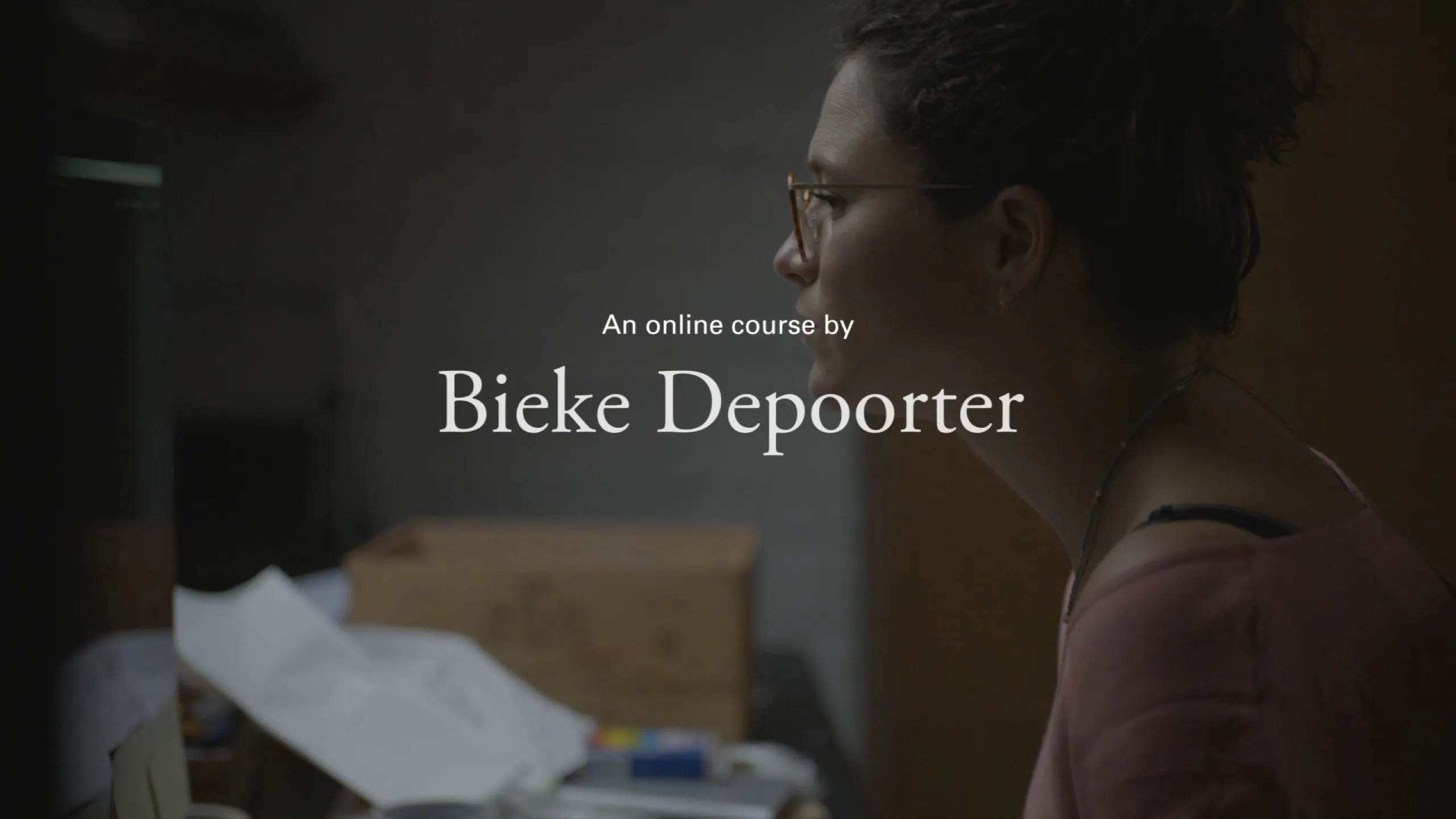 Chance Encounters: Bieke Depoorter in profile in her studio, titled an online course by Bieke Depoorter